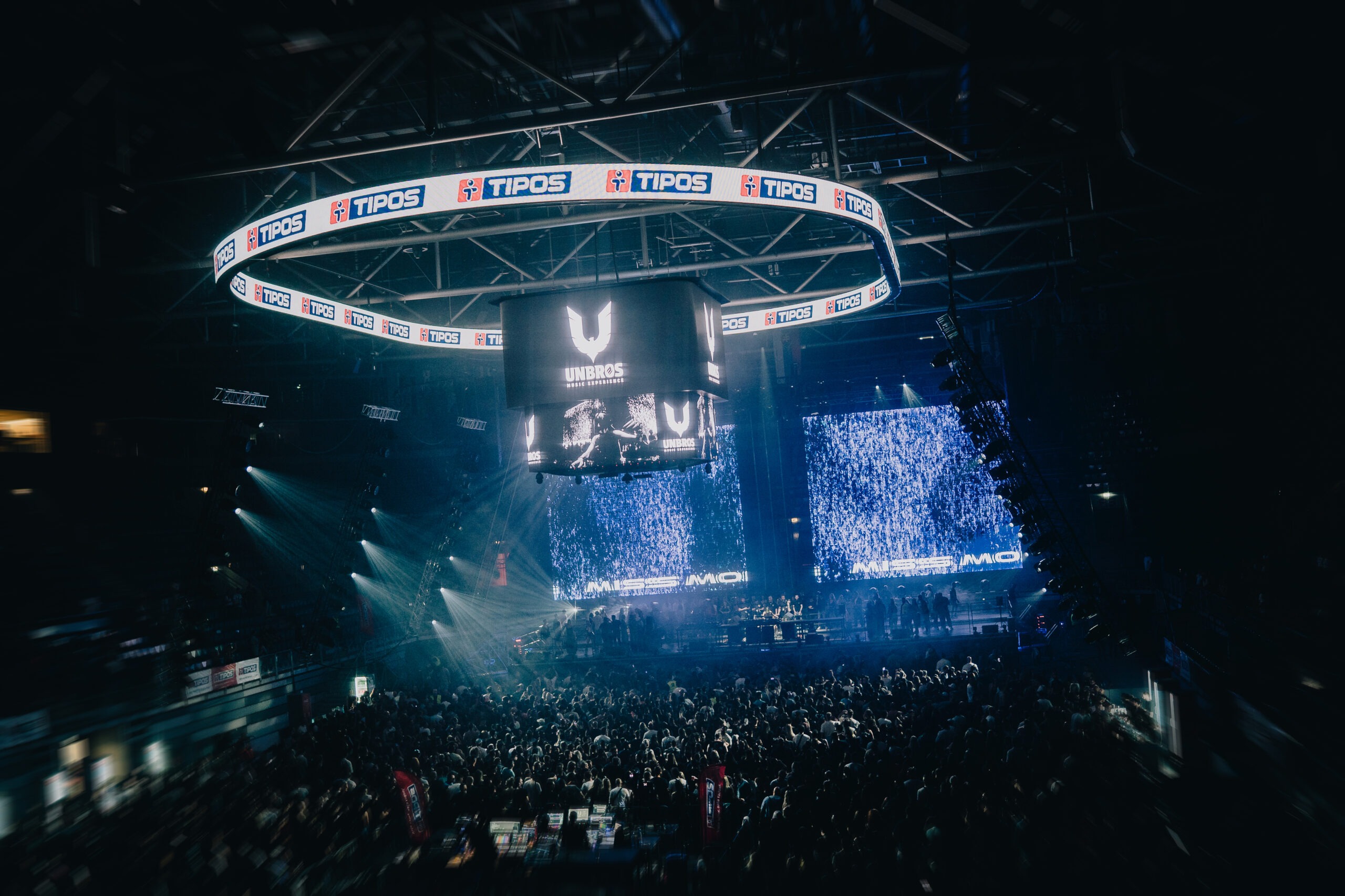 The crowd, stage and lights inside Tipos Arena during UNBROS WHISPERS OF ICE